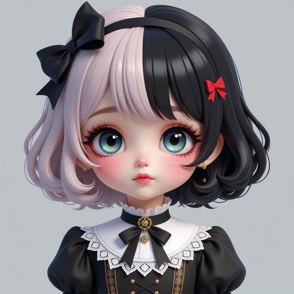 Victorian Girl Transforms into Goth Doll