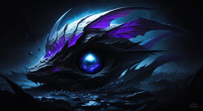 Mysterious Cosmic Leaf in Splash Art Style
