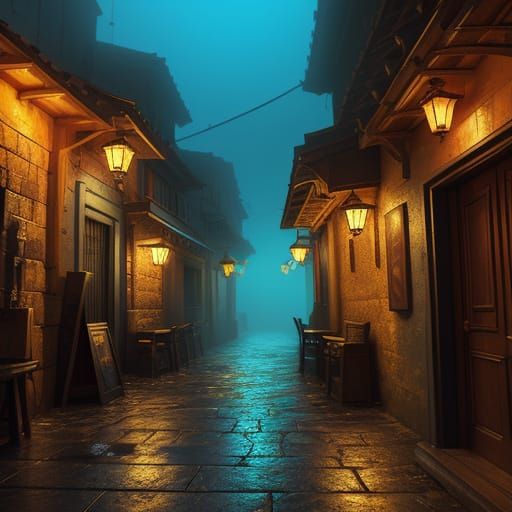 Hyperrealistic Concept Art of Figures in Taverns and Alleywa...