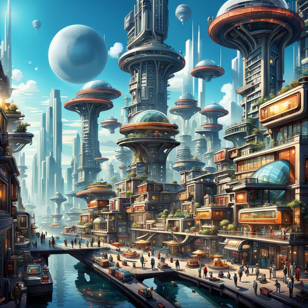 A Futuristic Vision of 2025: Retro-Futuristic Cityscape in V...