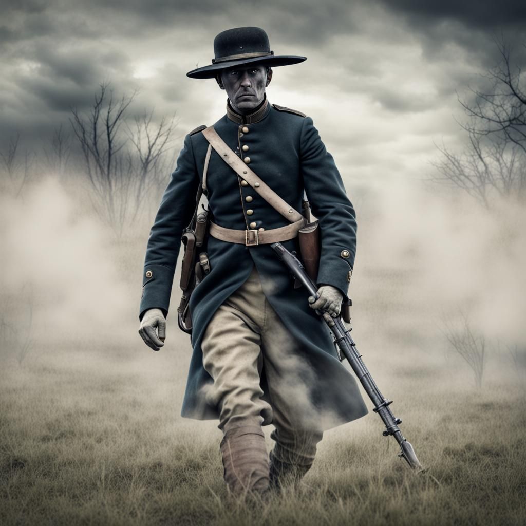 Civil War Soldier Ghost Haunting Battlefield
