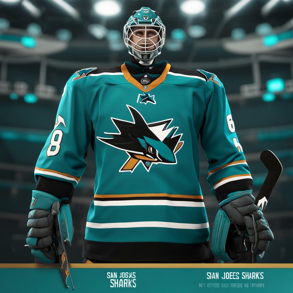 Hyperrealistic San Jose Sharks NHL Uniform in 8K