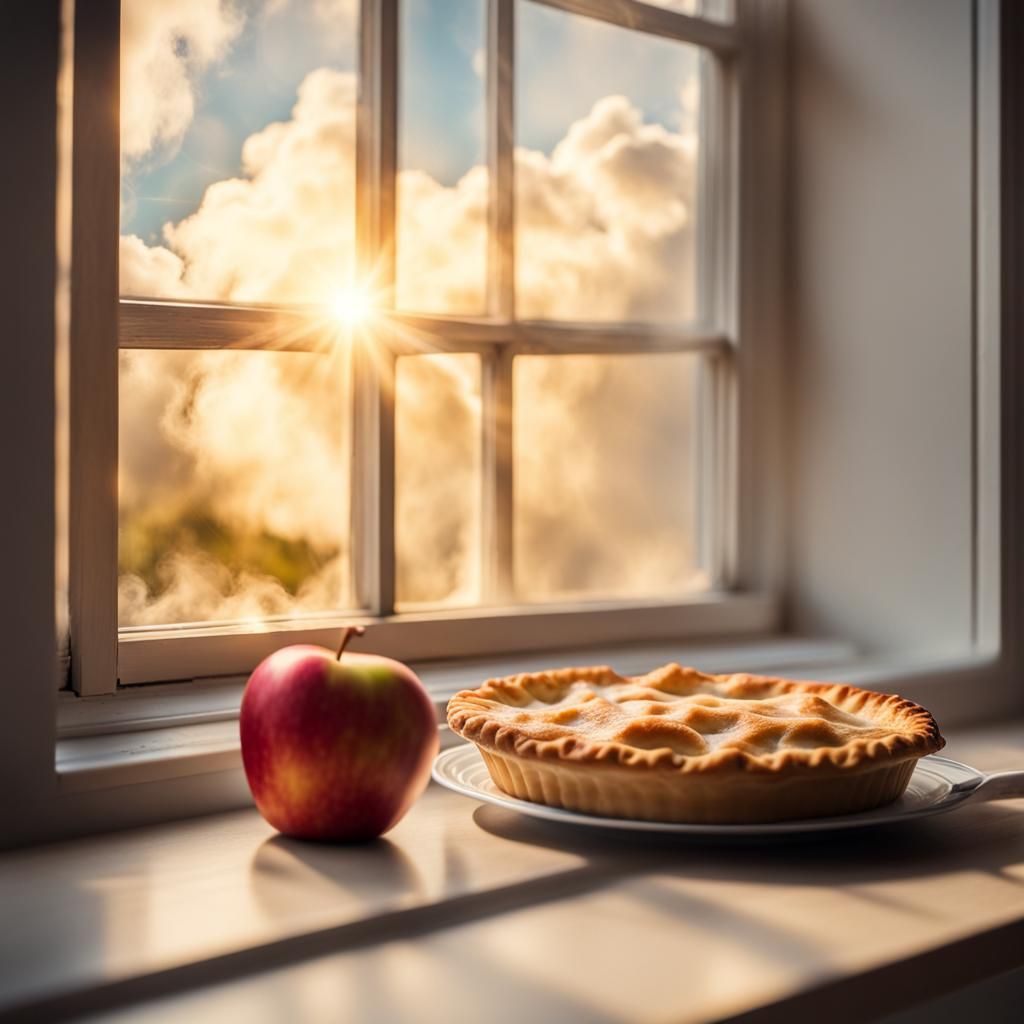 Nostalgic Apple Pie Scene with Children