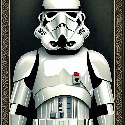 Stormtrooper Portrait in Alphonse Mucha Style