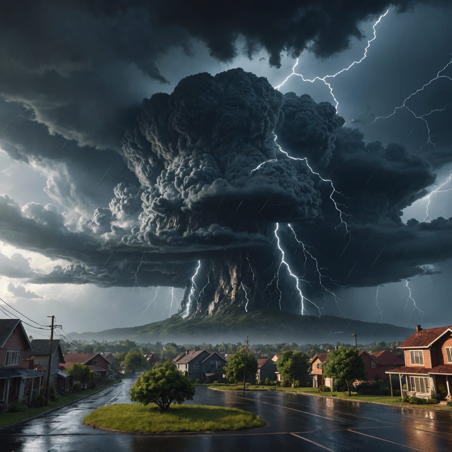 Stormy Rain Cloud with Thunder and Lightning