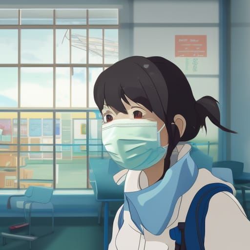 Anime Classroom Scene in Studio Ghibli Style