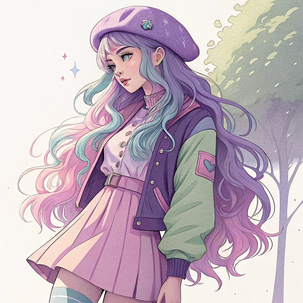 Surreal Anime VTuber Girl in Glitch Core Aesthetic