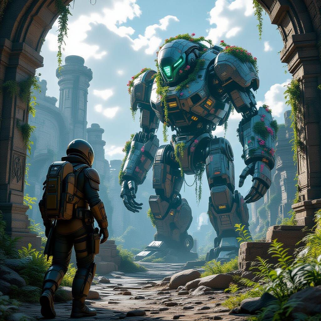 Space Archeologist Discovers Giant Robot in Alien Ruins