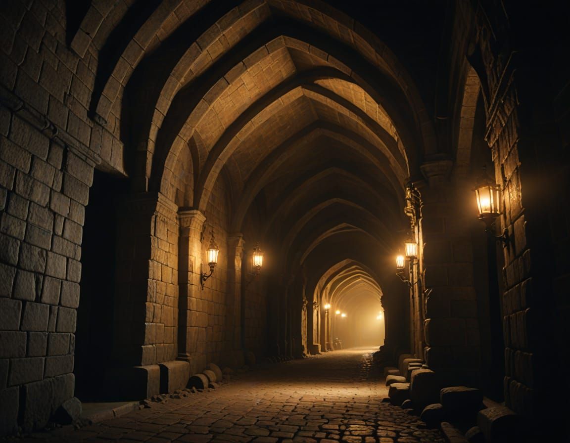Medieval Crypt Entrance in Dark Fantasy Style