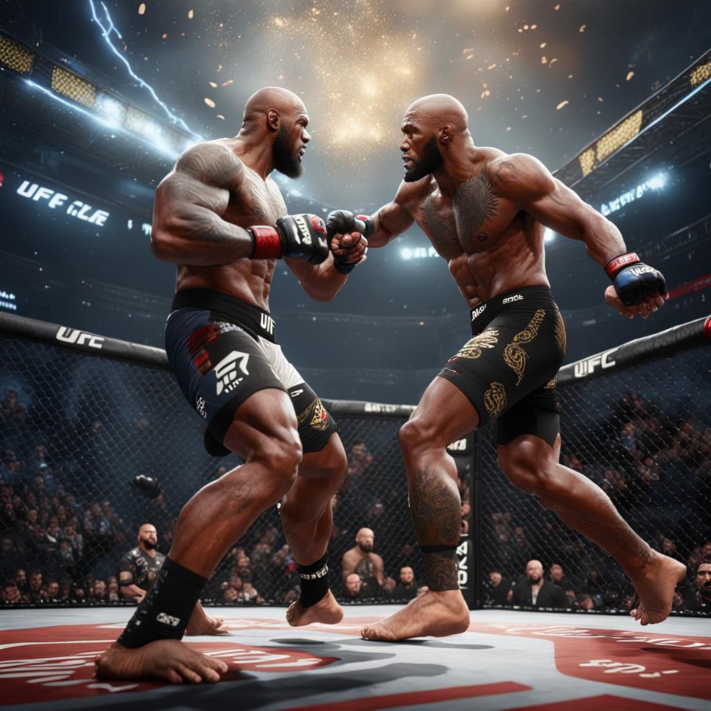 Intricate UFC Match Concept Art in 8k