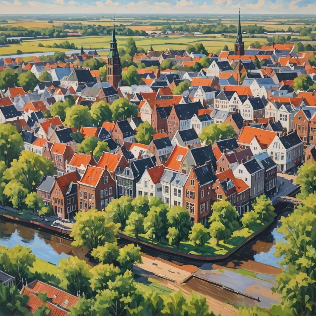 Vibrant Painting of Summer in Groningen
