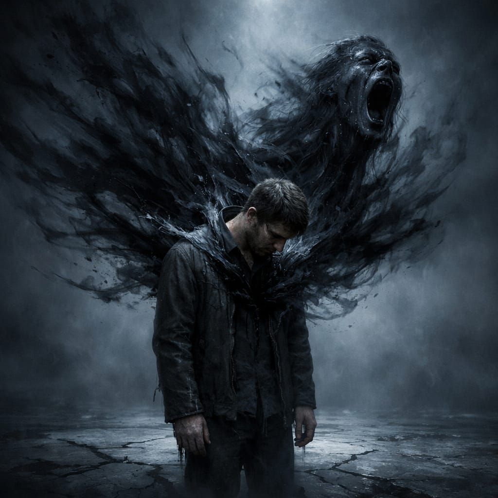 Man's Soul Ripped Away by Screaming Shadow Vortex