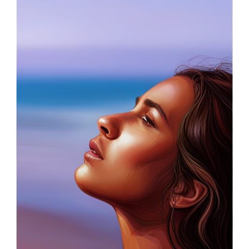 Hyperrealistic Ipanema Girl Portrait in Splash Art Style