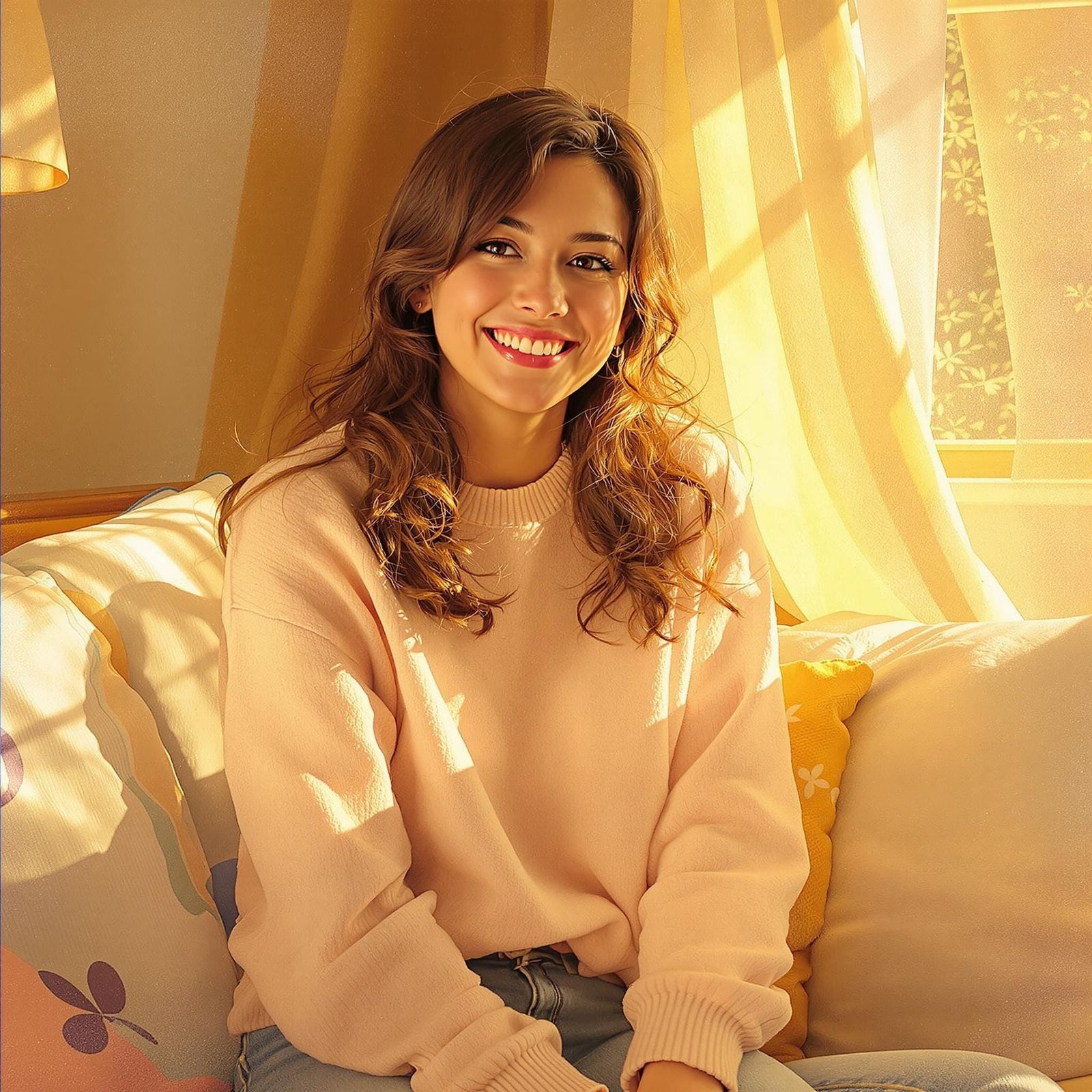 Gentle Mother Embracing Serenity in Impressionist Style