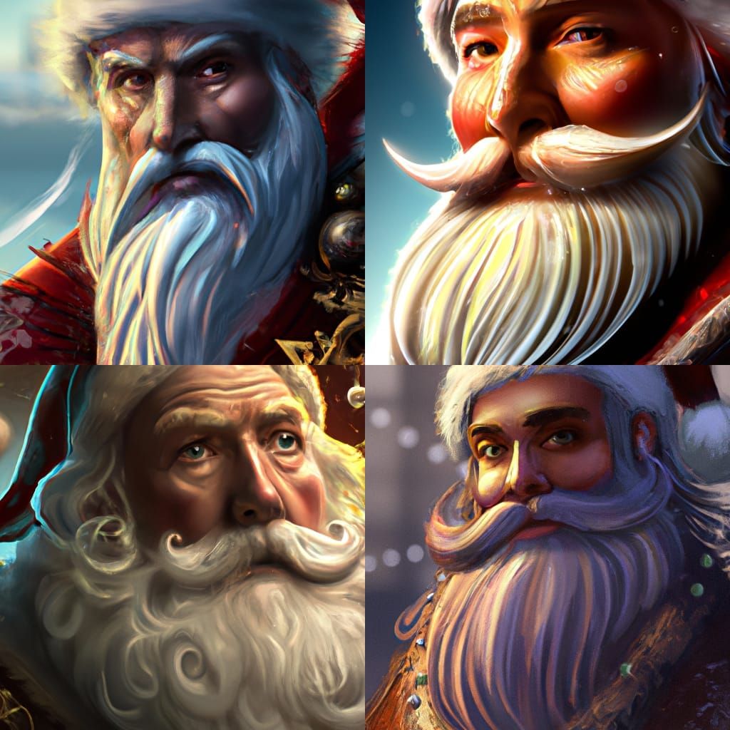 Hyperdetailed Santa Portrait in Dynamic Lighting