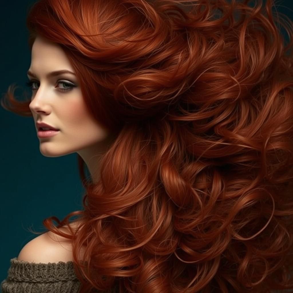 Woman Soaring Upside Down in Blue Sky