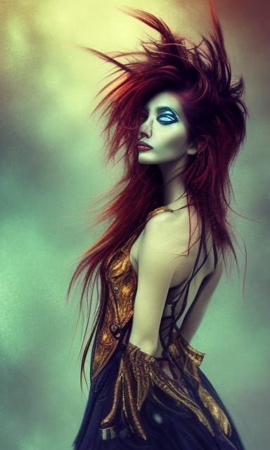 Elegant Troglodyte Supermodel Character Concept Art