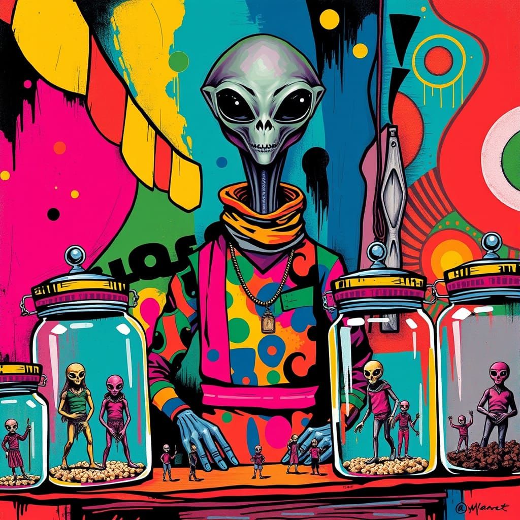 Alien Vendor's Miniature Human Market Stall