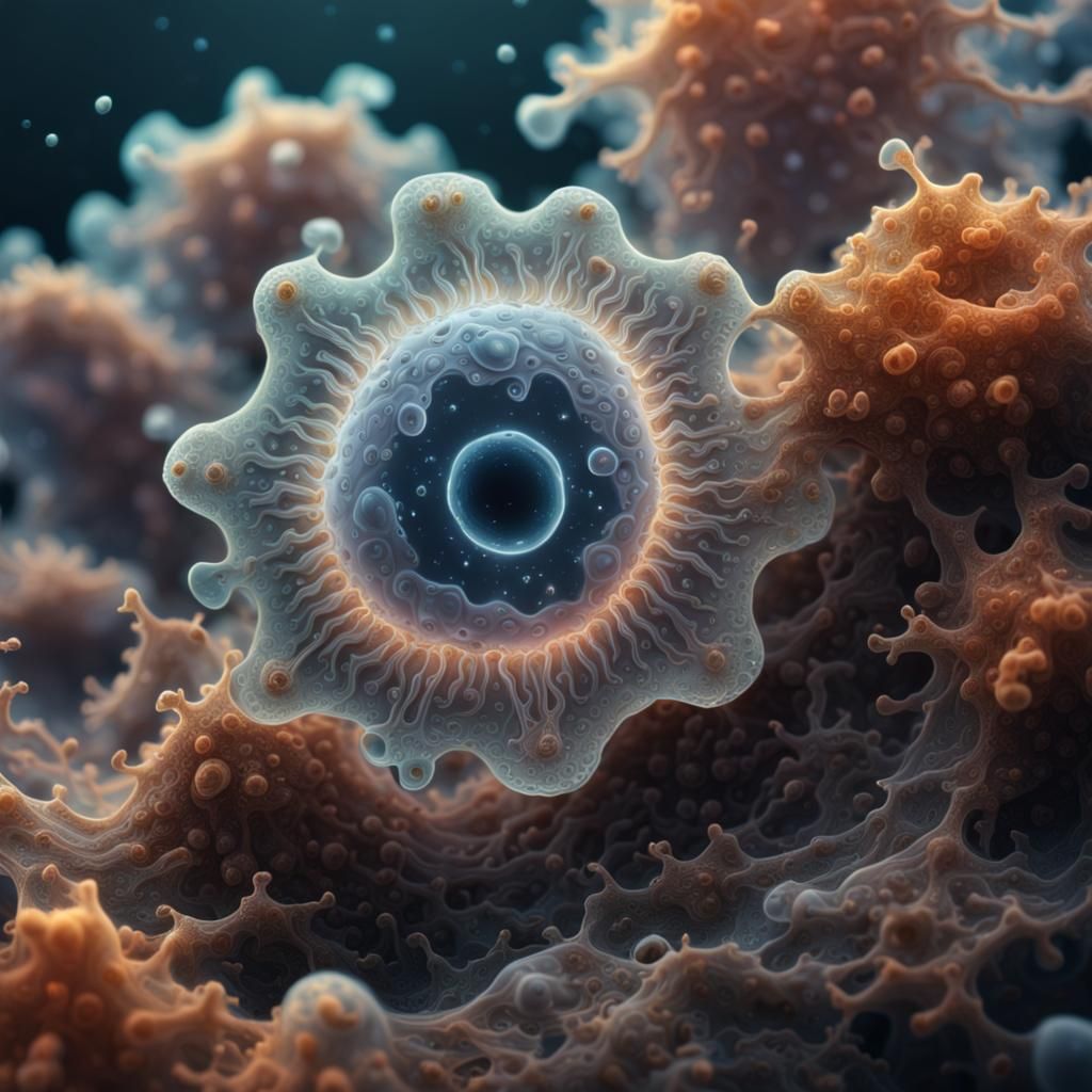 Microscopic Amoeba: A Detailed Digital Painting