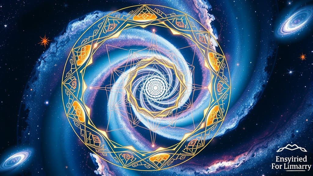Symmetrical Cosmic Vortex in Resplendent Blues and Golds