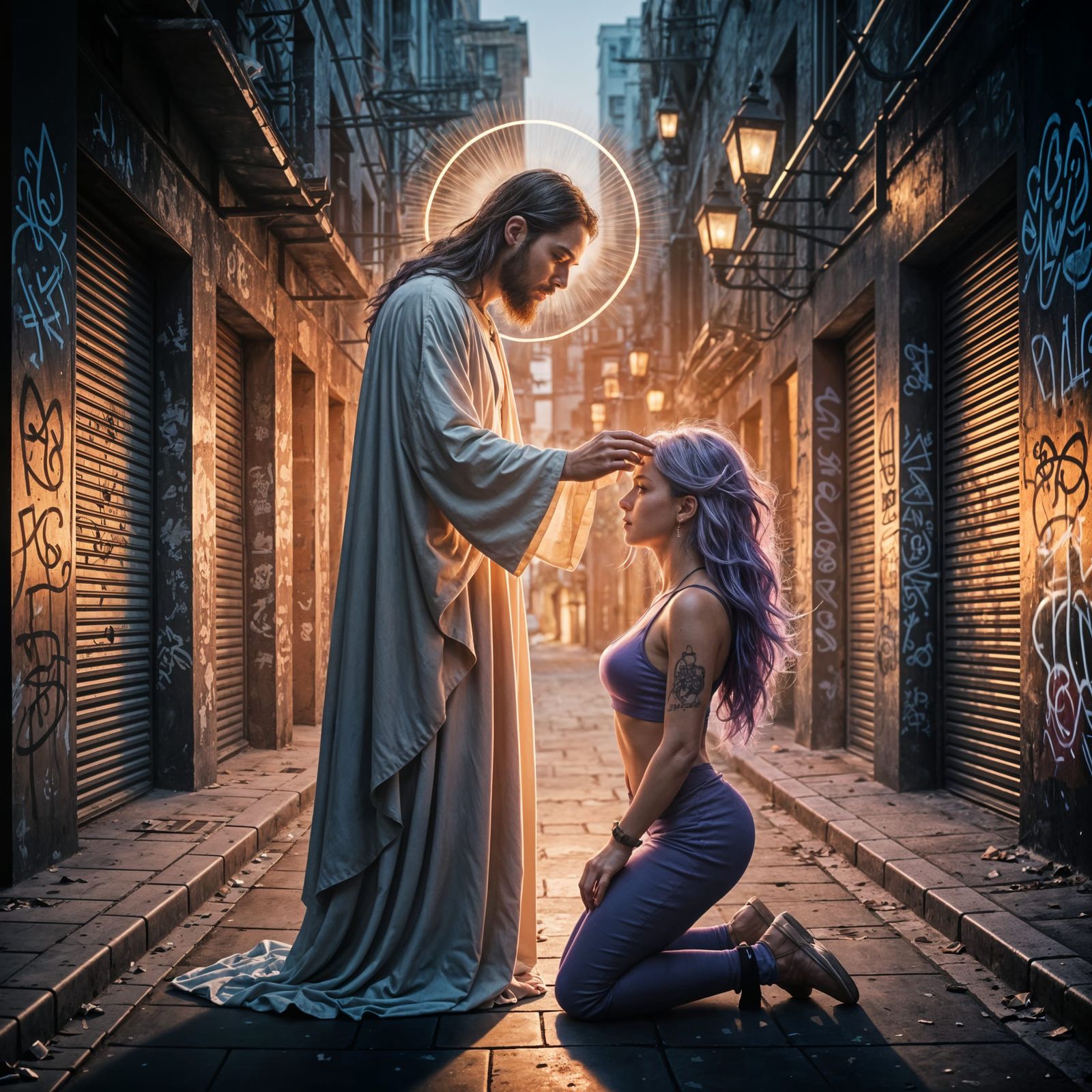 Jesus Heals Woman in Graffiti Alley