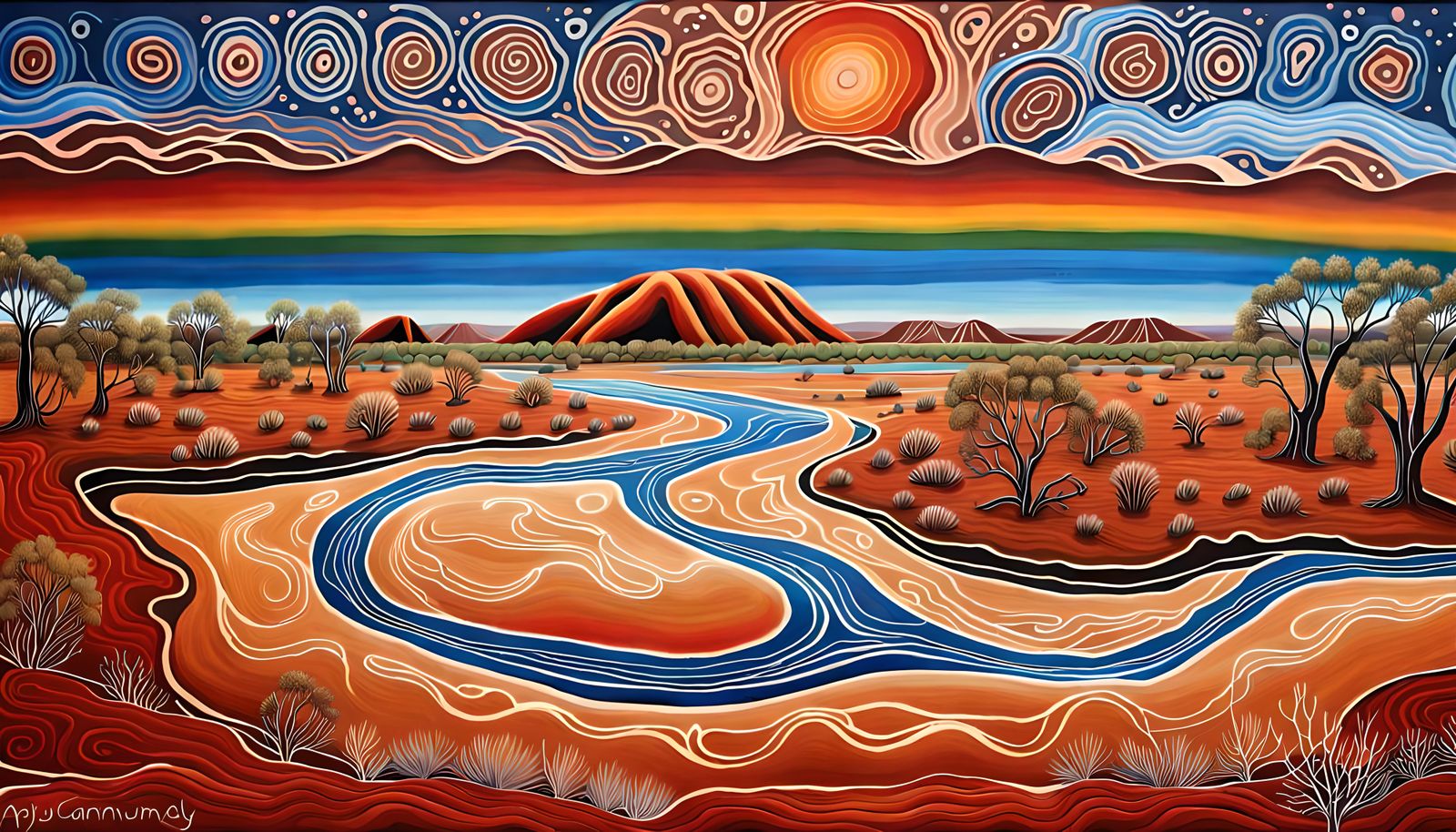 Dreamtime Art: Flooding in the Australian Outback