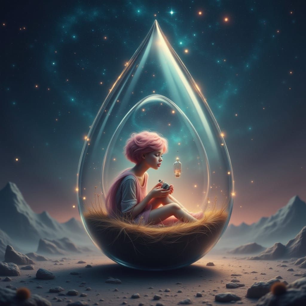 Giant Space Parent and Child in Galactic Egg Ship