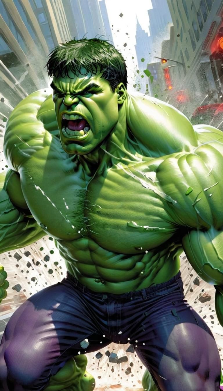 Hulk Smash in Epic Comic Book Art Style