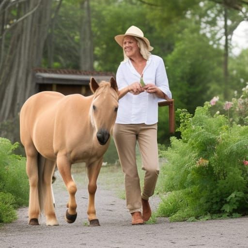 Female Centaur with Basket in Village Market