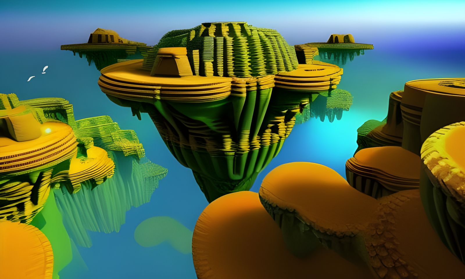 Escher-Style Mandelbulb 3D Fantasy Landscape