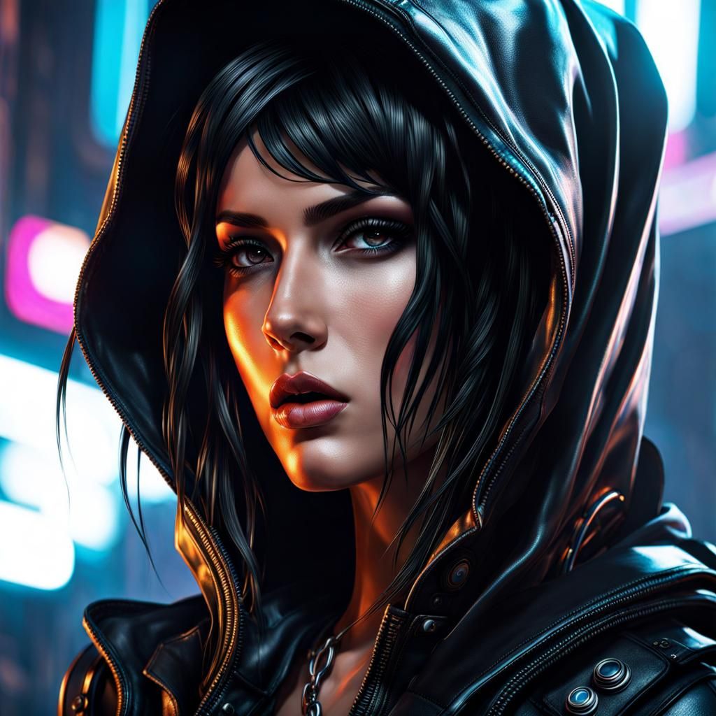 Italian Cyberpunk Female Portrait in Gothic Style