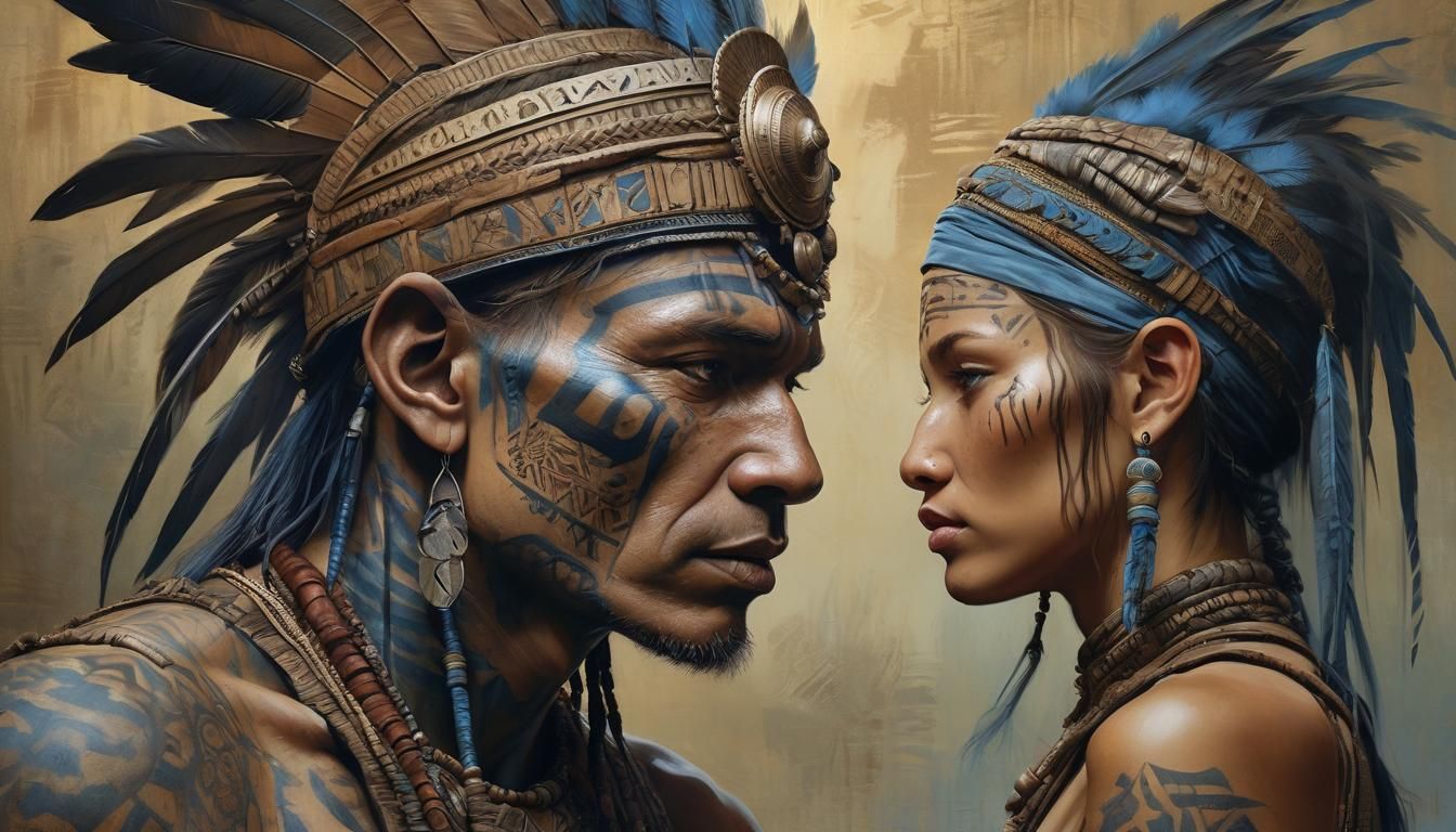 Stoic Figure of the Blue Tribe in Imaginative Realism