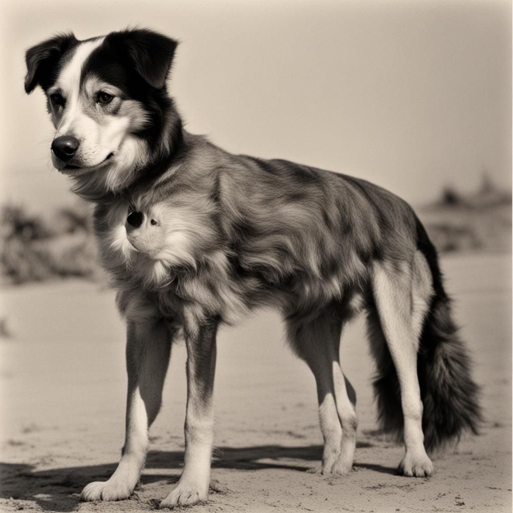 Loyal Dog Beside Gravestone Expressing Loneliness