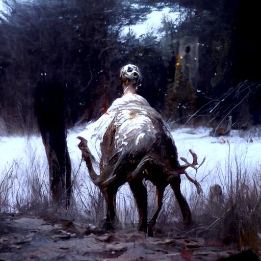 Horrific Deer Inspired by Gustave Doré