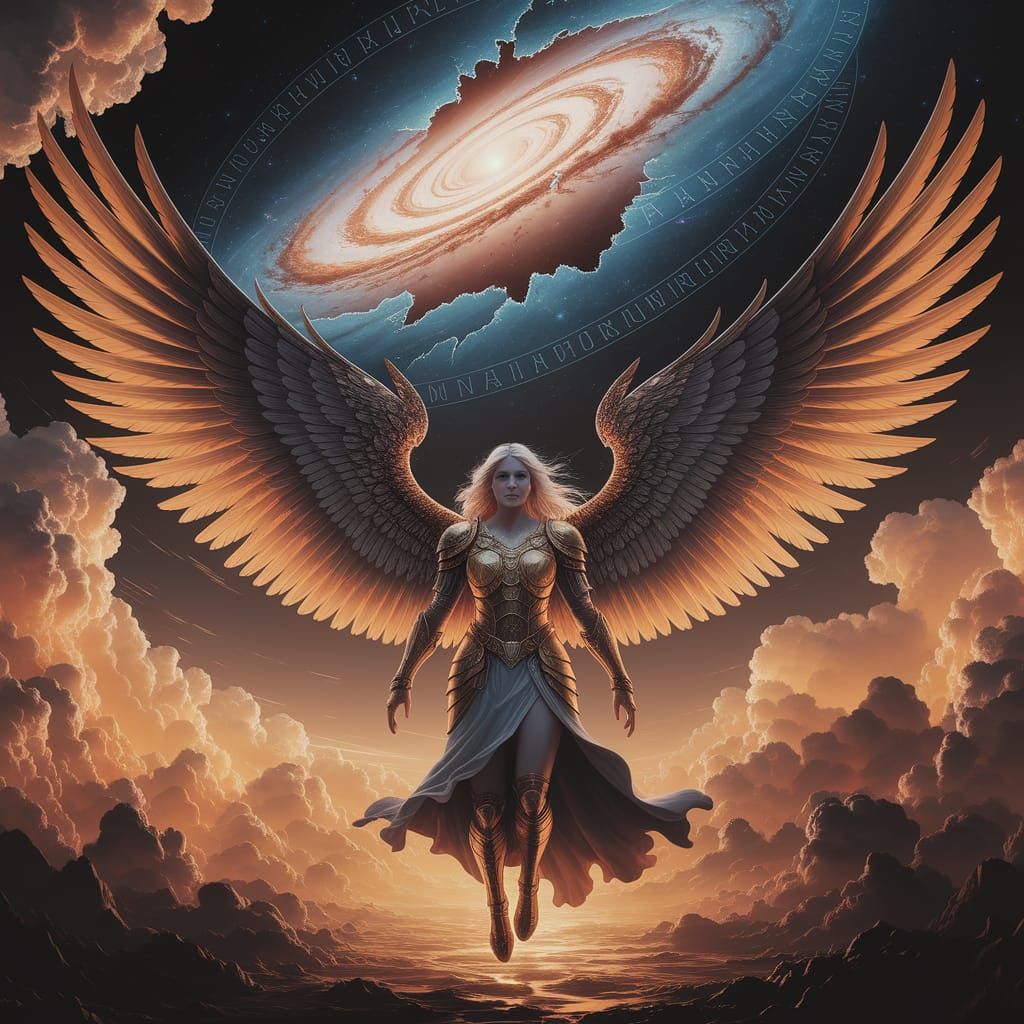 Fallen Angel Descending in Baroque Ethereal Style