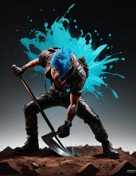 Junglepunk Clay Figure with Shovel