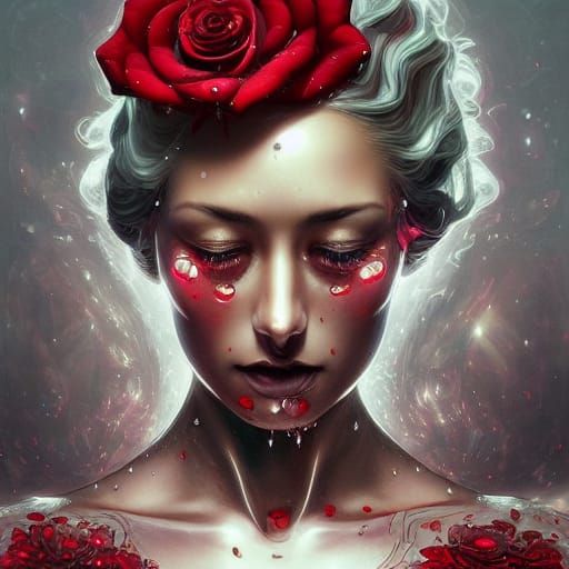 Radiant Glowing Rose in Hyperdetailed Digital Art