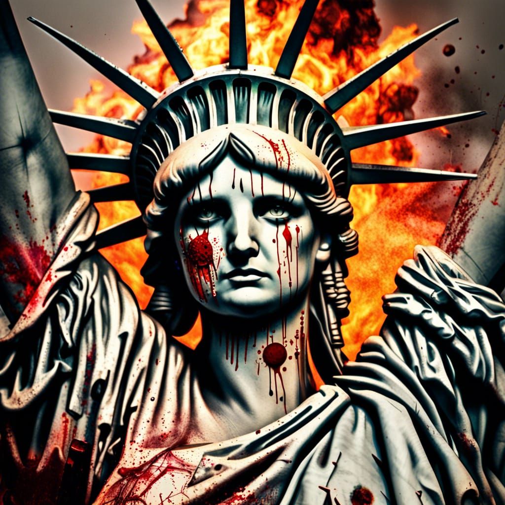 Lady Liberty in peril