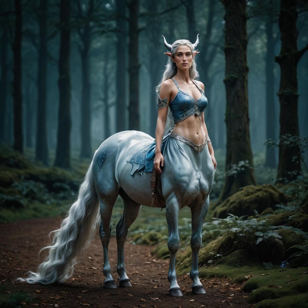 Elegant Rivendell Centaur in Blue and Silver