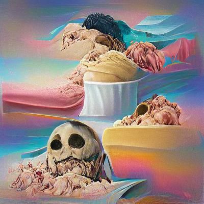 Melancholic Melting Ice Cream Illustration