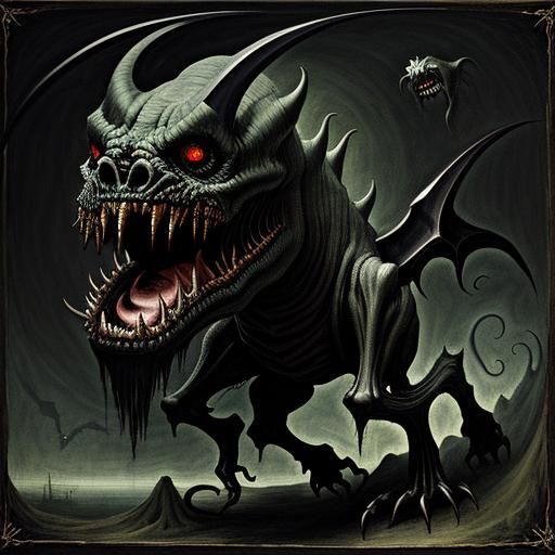 Sinister Car Monster Attacks, Fantasy Art Style