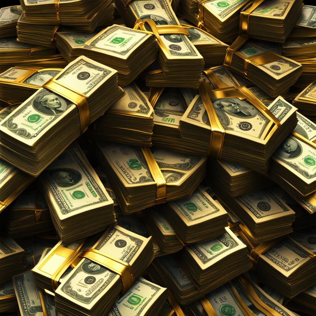 Detailed Matte Painting of a Money Pile