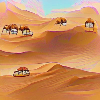 Desert Caravan with Camels