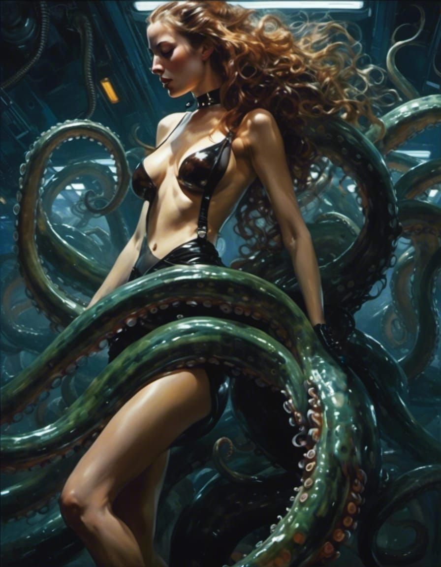 Alien Octopus Embrace: Science Fiction Terror
