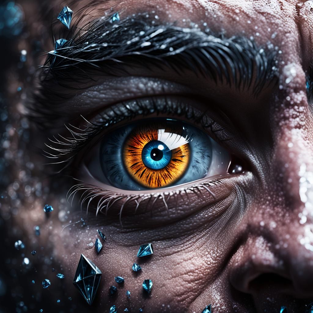 Detailed Digital Painting of Diamond-Eyed Villain