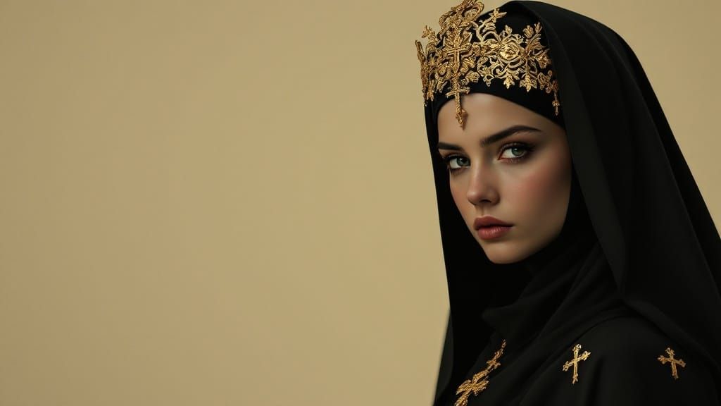 A Mysterious Nun's Intense Gaze