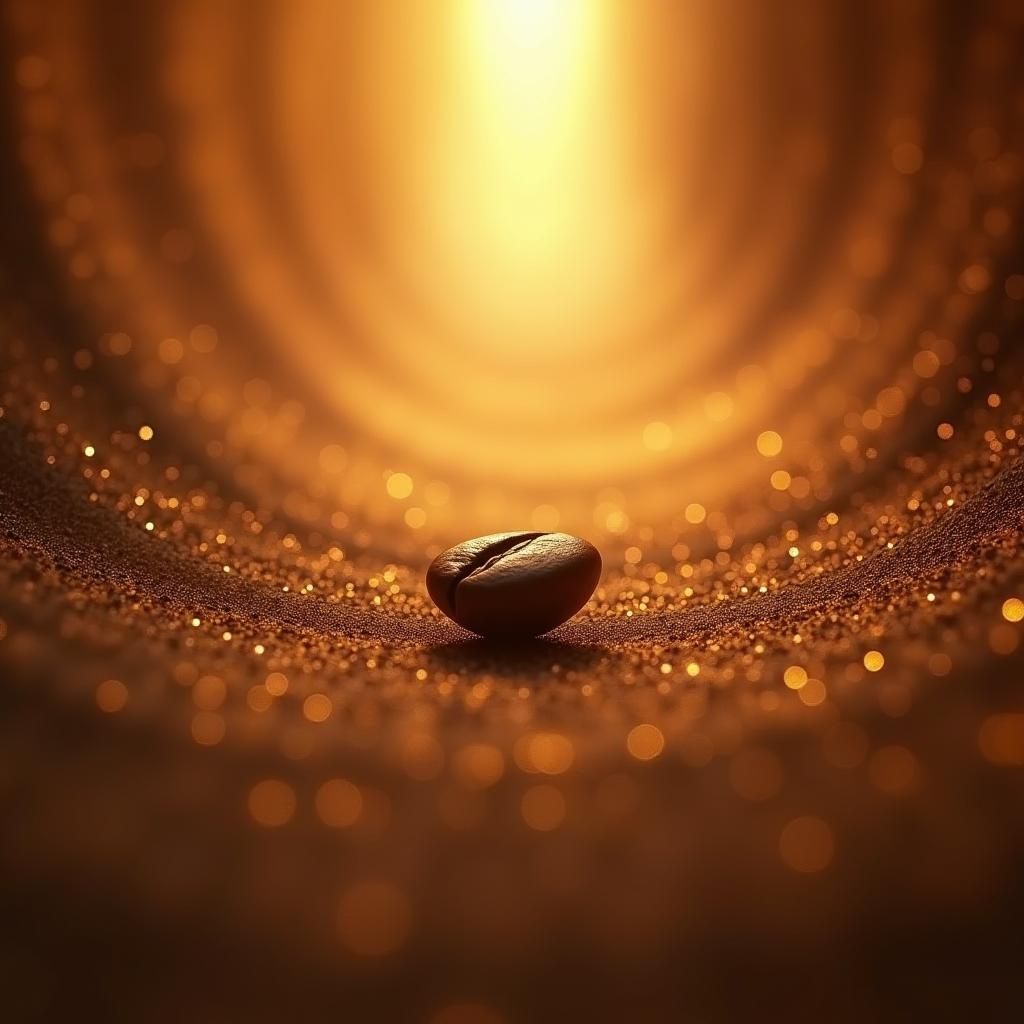 Coffee Bean in Golden Fractal Light