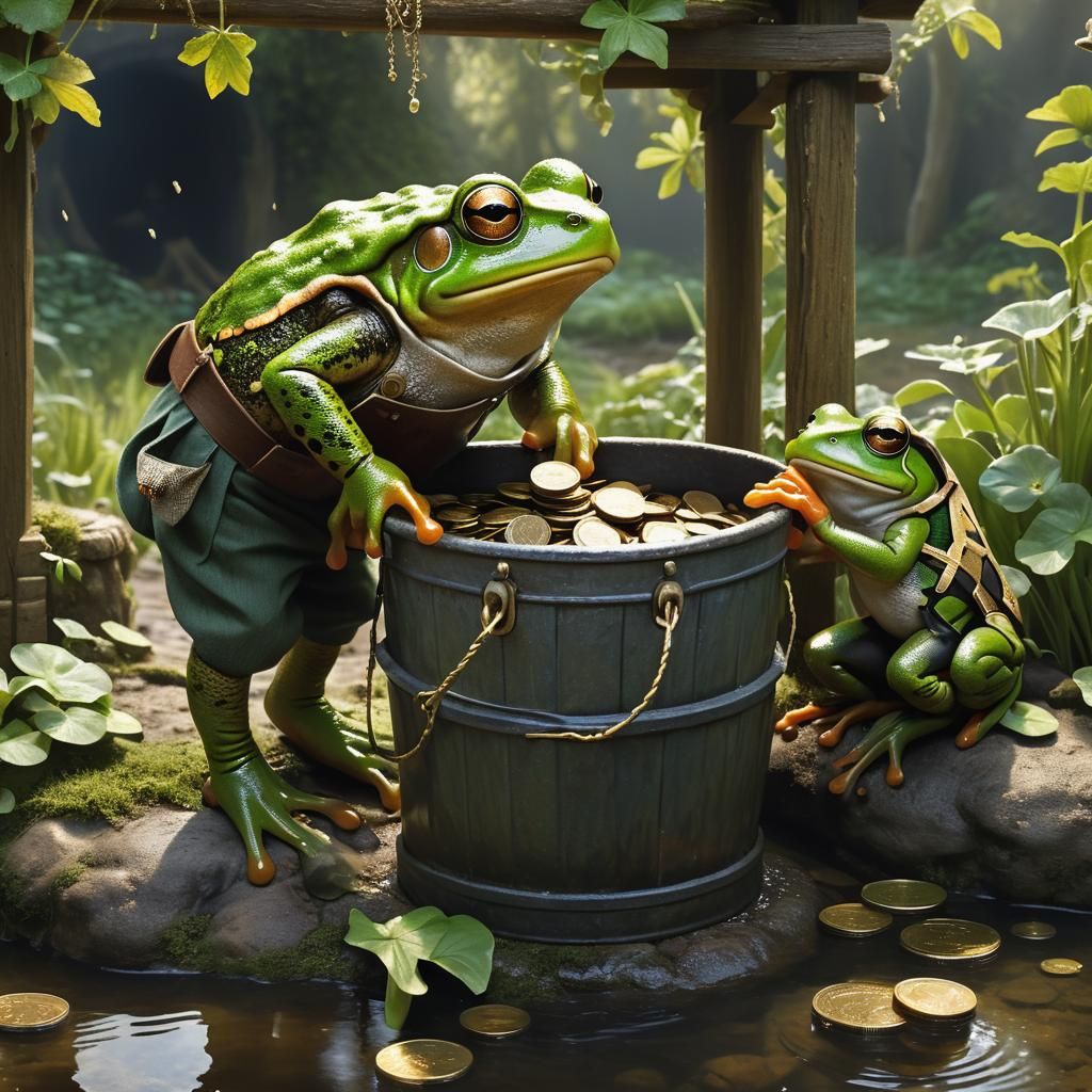 Frog and Toad Retrieve Treasure from Wishing Well