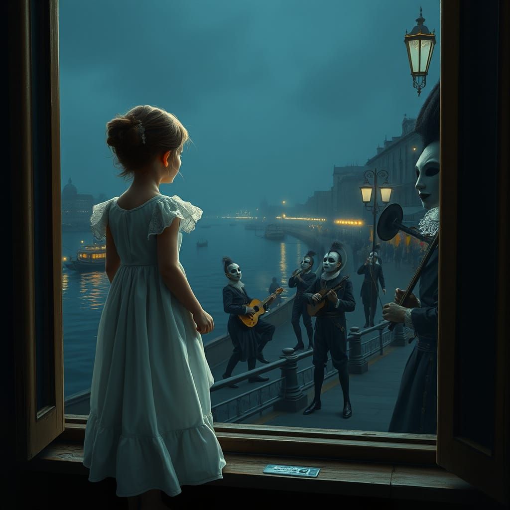 Midnight Carnival Dreamscape in Cyberpunk Aesthetic