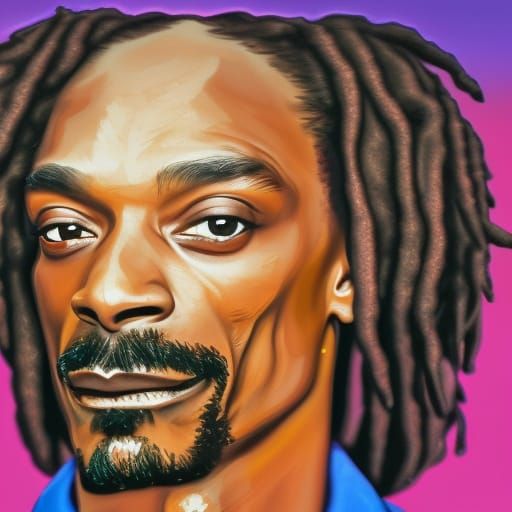 Hyperrealistic Portrait of Snoop Dogg in Splash Art